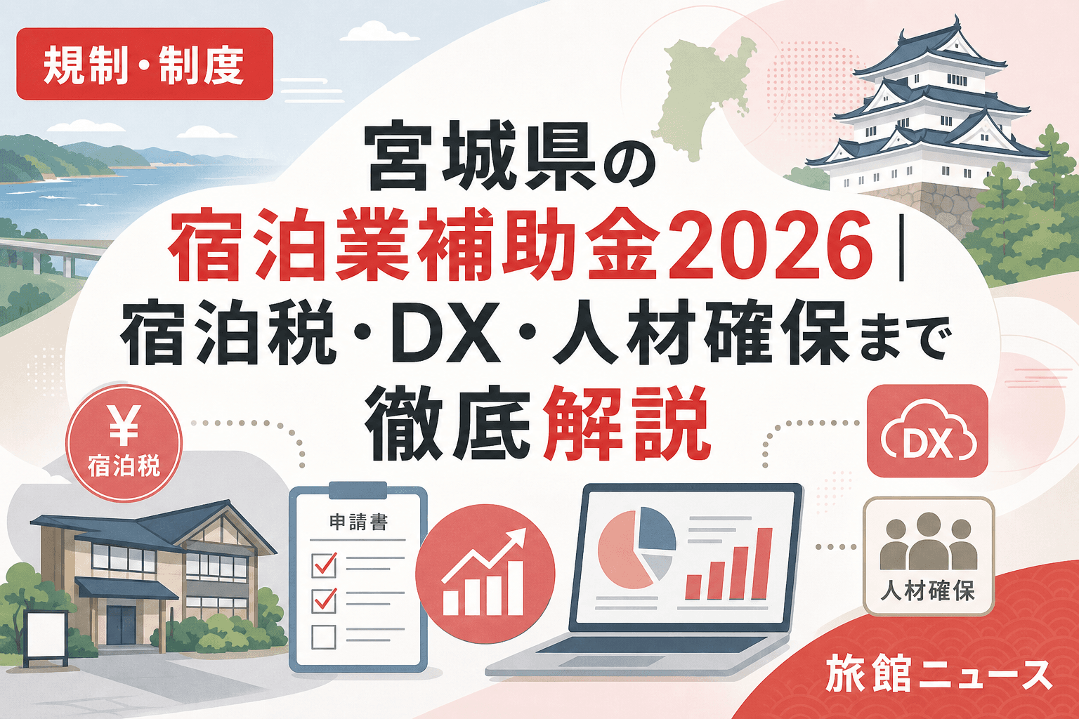 宮城県の宿泊業補助金2026|宿泊税・DX・人材確保まで徹底解説